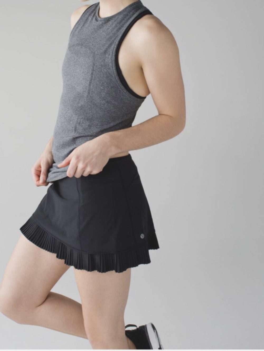 lululemon athletica City Sky Run By Black Pleated-Hem Athletic Skirt